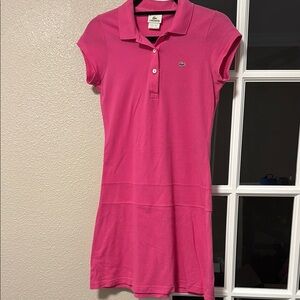 Lacoste Pink Polo Mini Dress Casual Short Sleeve